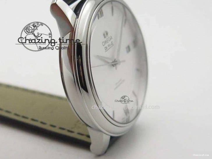 0501 Functional De Ville MK 1:1 Best Edition SS White Dial On Black Leather Strap A 8260